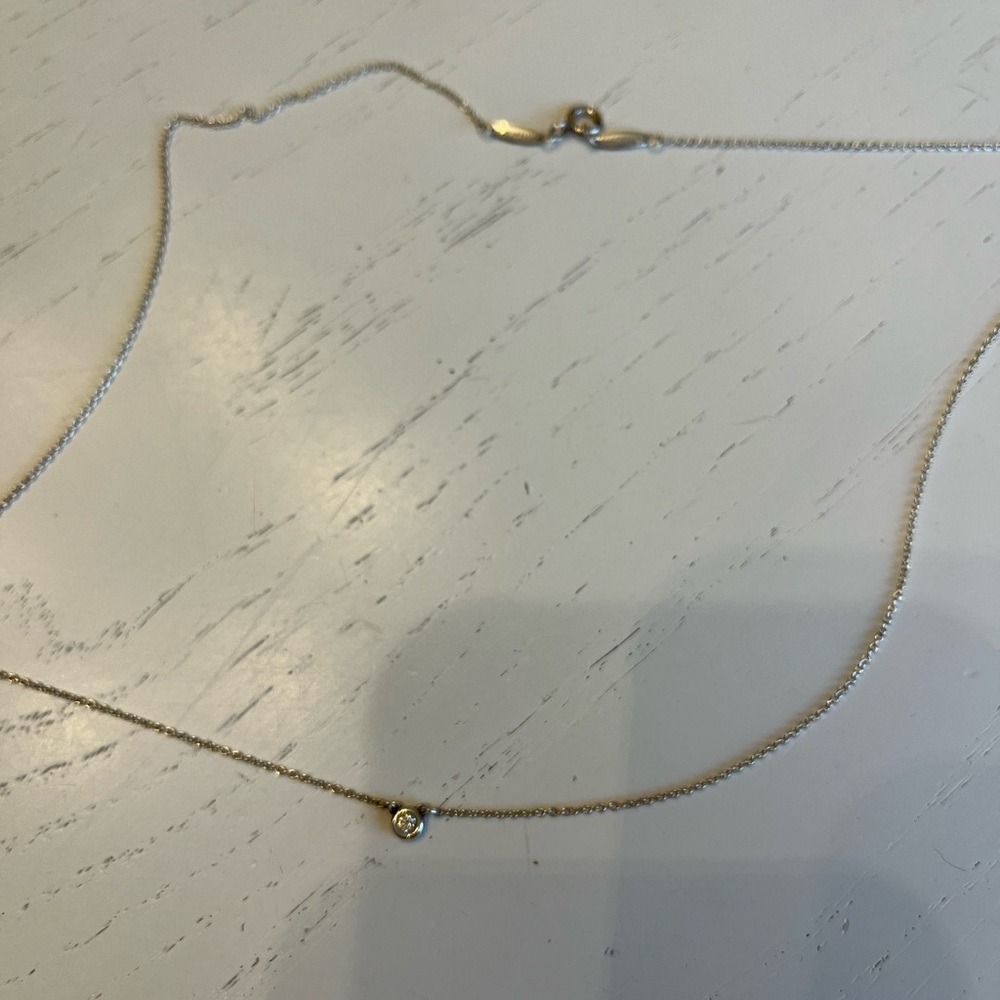 Tiffany “Diamonds by the Yard” (Peretti) single diamond pendant necklace